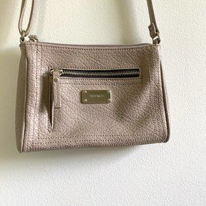 Nine West Grey Faux Leather Crossbody Bag with Zipper
